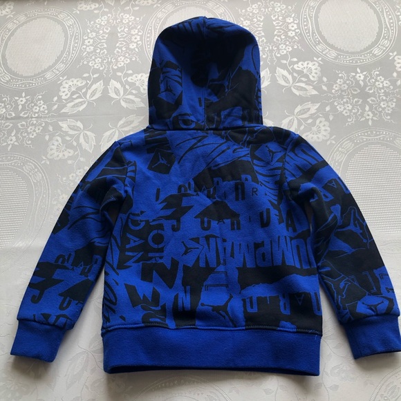 Jordan Blue Sweatshirt Hoodie Toddler Boys Size 2T Long Sleeves Printed Logo Top - Picture 2 of 16